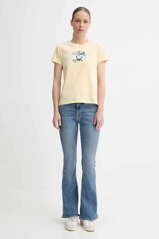 Bavlněné tričko Levi's THE PERFECT TEE 17369.3019 žlutá SS25