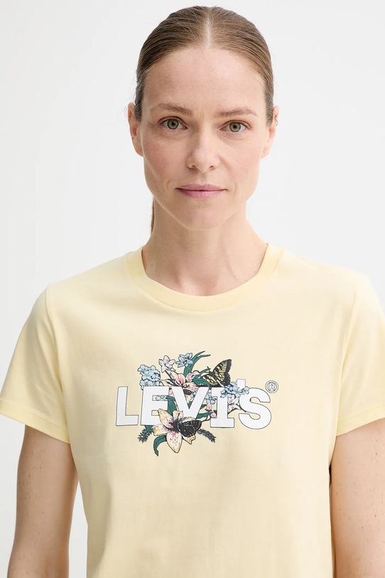 Bavlněné tričko Levi's THE PERFECT TEE žlutá 17369.3019