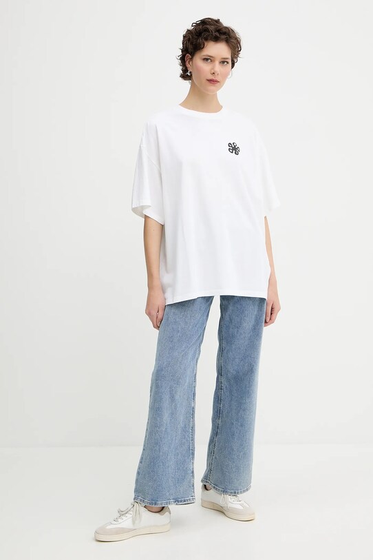 Levi's tricou din bumbac GRAPHIC SHORT STACK TEE A4924 alb SS25