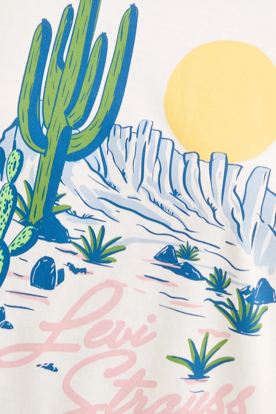 Βαμβακερό μπλουζάκι Levi's GRAPHIC SHORT STACK TEE A4924 μπεζ