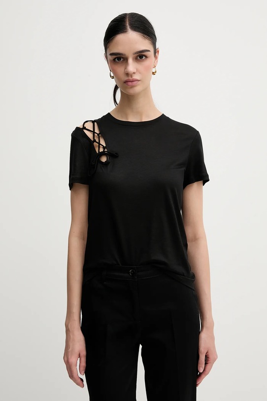 Sisley tricou uni negru 3W6HL107N