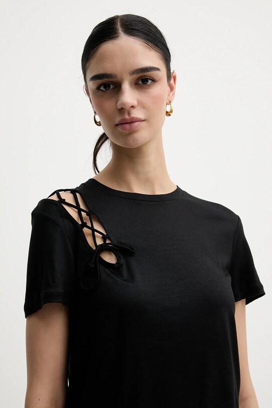 Sisley tricou negru 3W6HL107N