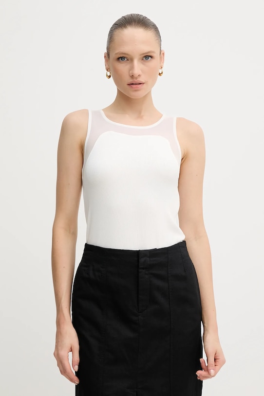 Sisley top z elastanem beżowy 3Y61LH00Z