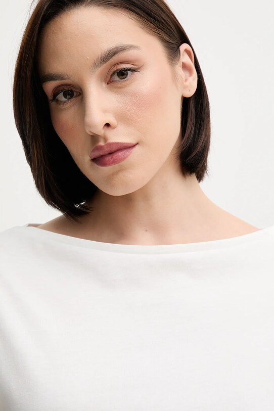 Sisley t-shirt bawełniany biały 36W9L400N