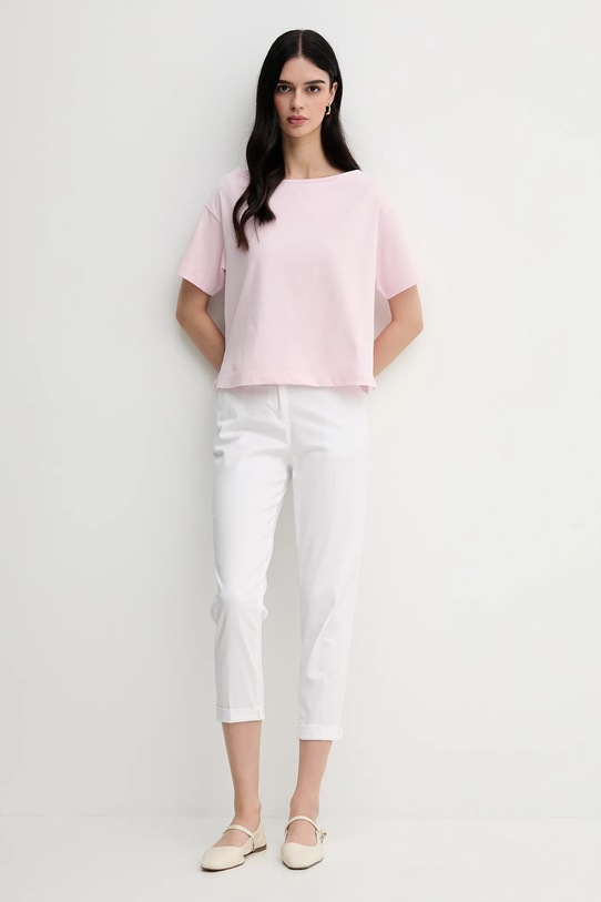 Sisley tricou din bumbac 36W9L400N roz SS25