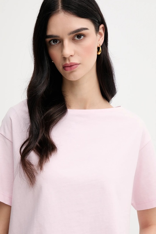 Sisley tricou din bumbac roz 36W9L400N