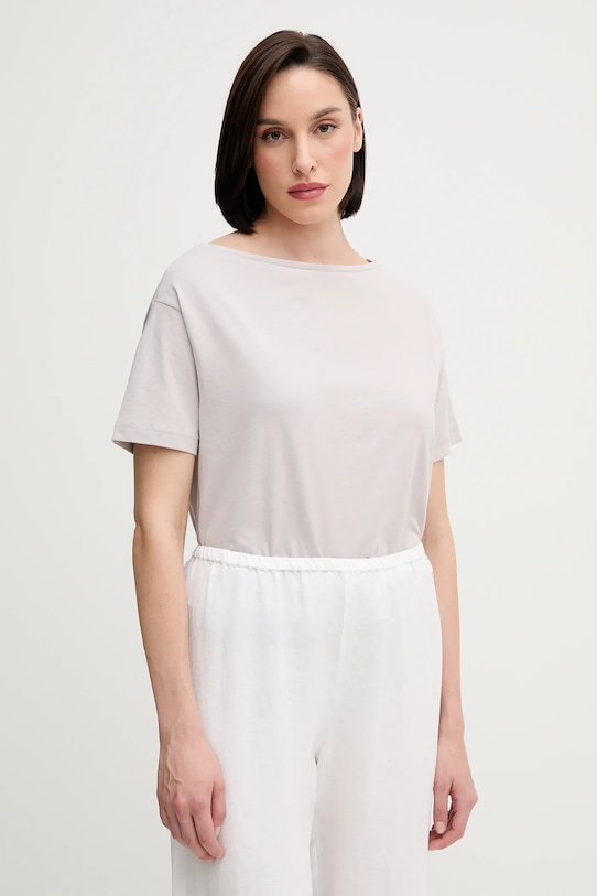 Sisley tricou din bumbac uni gri 36W9L400N