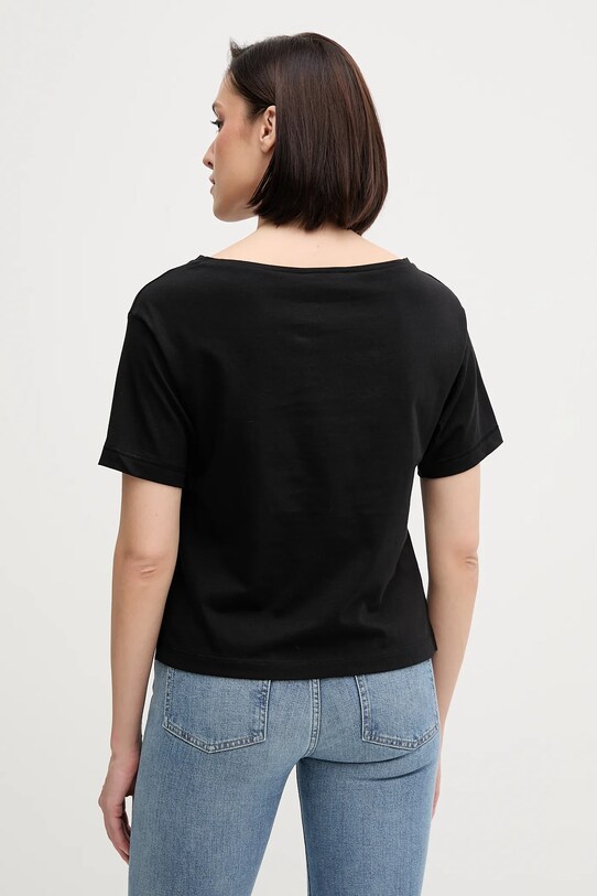 Odzież Sisley t-shirt bawełniany 36W9L400N czarny