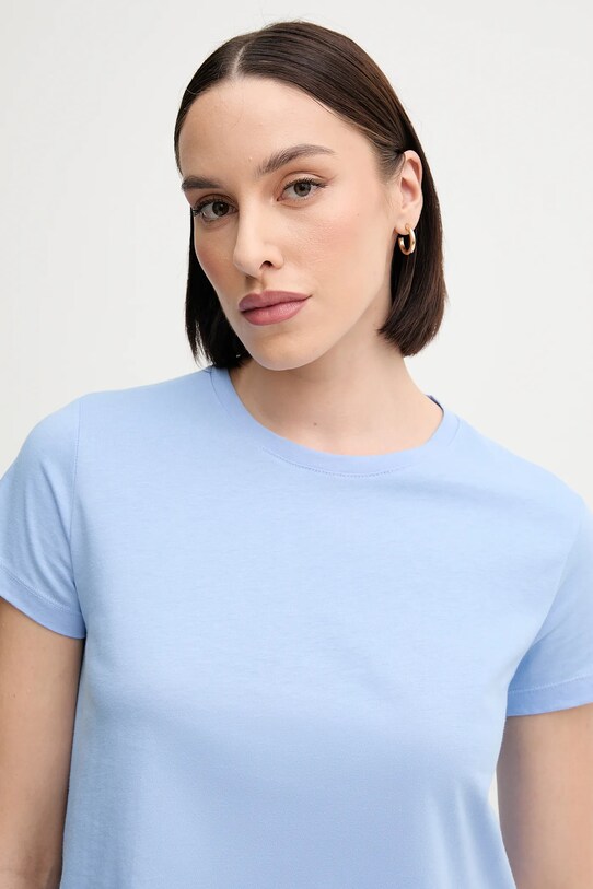 Sisley t-shirt bawełniany niebieski 3I1XL107A