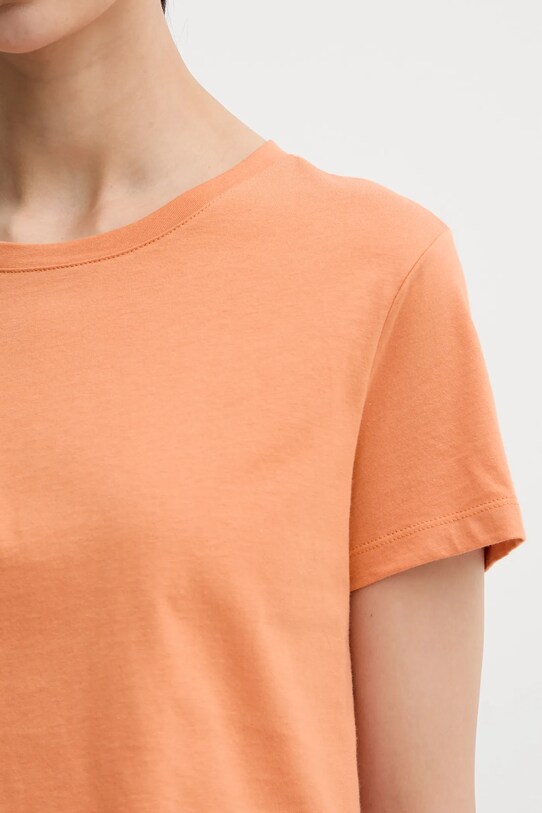 Sisley t-shirt bawełniany pomarańczowy 3I1XL107A