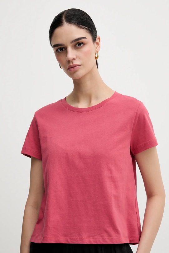 Sisley tricou din bumbac roz 3I1XL107A