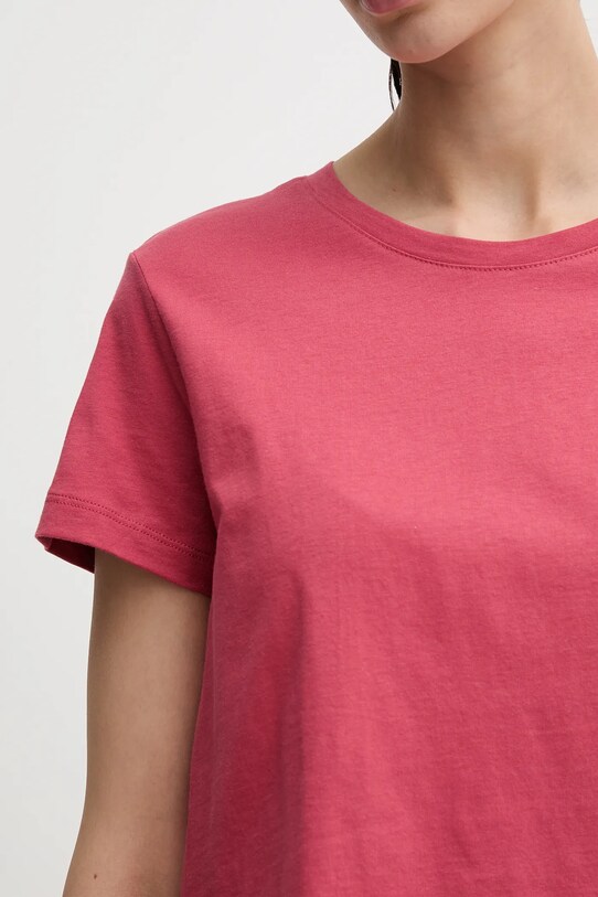Sisley t-shirt bawełniany 3I1XL107A różowy