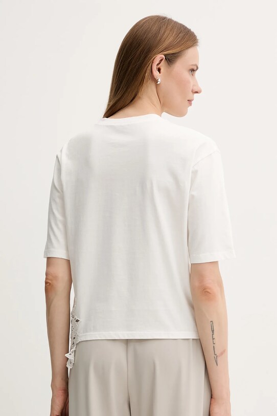 Îmbrăcăminte Sisley tricou din bumbac 3F1QL107M bej