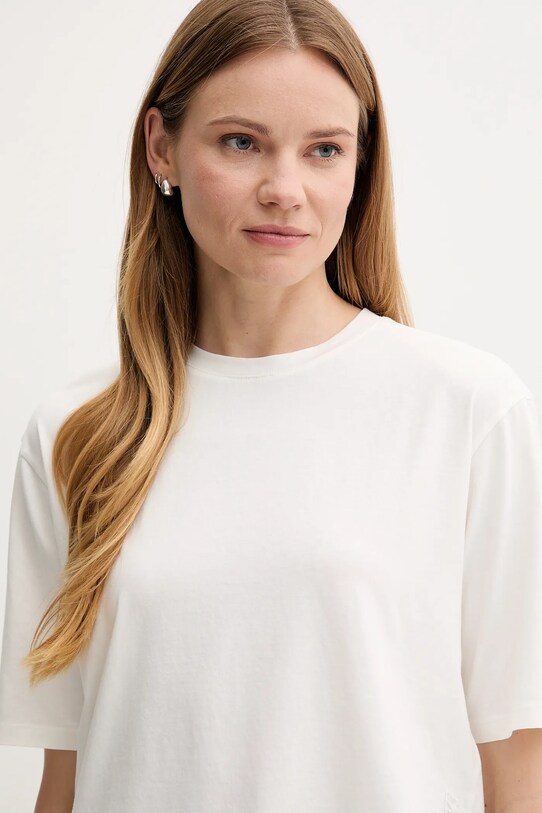 Sisley tricou din bumbac bej 3F1QL107M