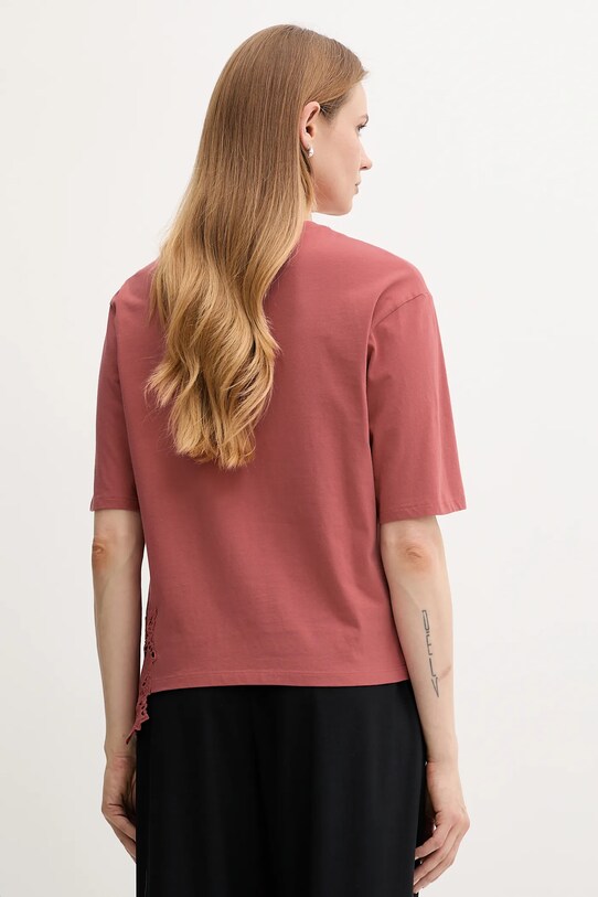 Îmbrăcăminte Sisley tricou din bumbac 3F1QL107M roz