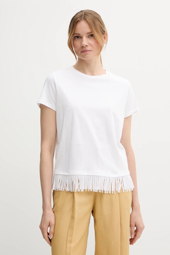 Sisley t-shirt bawełniany bawełna biały 3096L107J