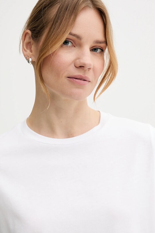 Sisley t-shirt bawełniany biały 3096L107J