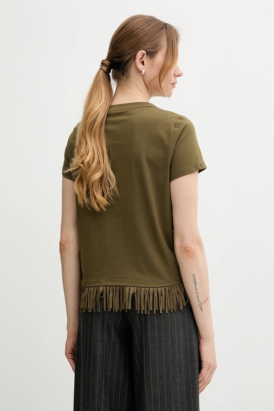 Odzież Sisley t-shirt bawełniany 3096L107J zielony