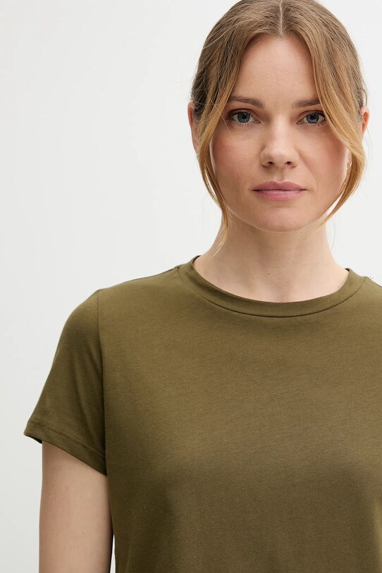 Sisley t-shirt bawełniany zielony 3096L107J