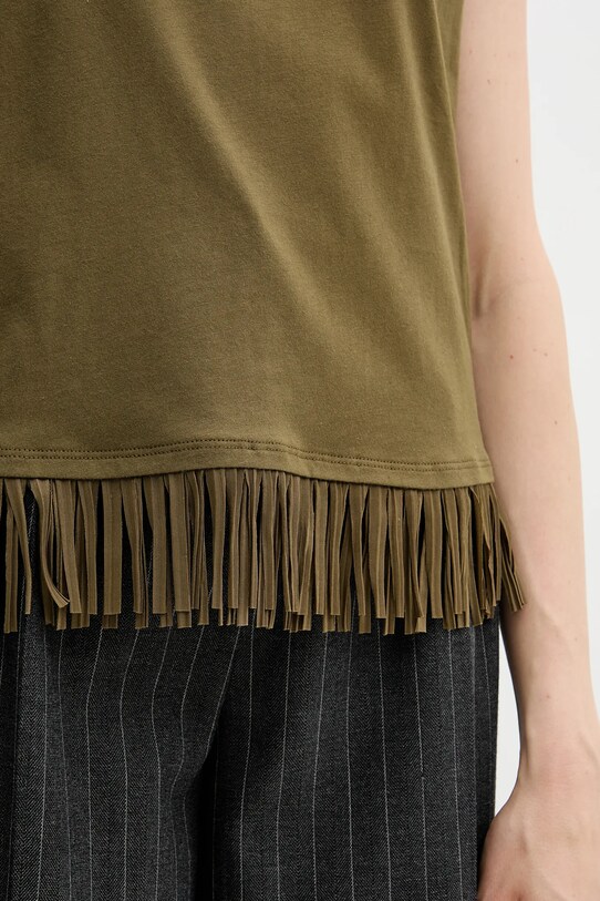 Sisley t-shirt bawełniany 3096L107J zielony