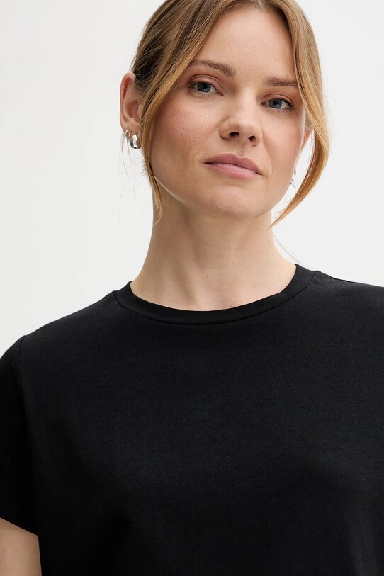 Sisley t-shirt bawełniany czarny 3096L107J