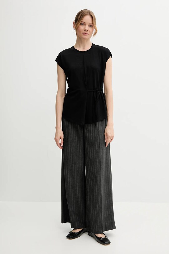 Sisley t-shirt 3TGBL107D czarny SS25