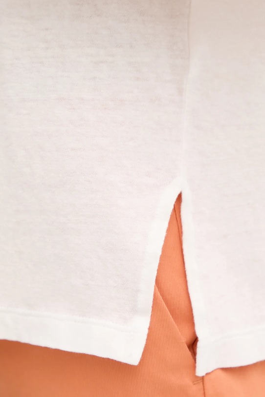 Lanena kratka majica Sisley 3UTFL107C bela