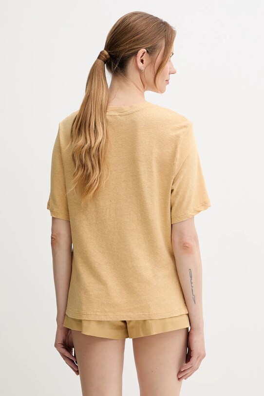 Одяг Льняна футболка Sisley 3UTFL107C зелений