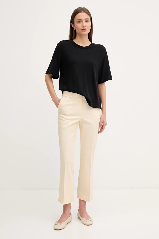 Льняная футболка Sisley 3UTFL107C чёрный SS25