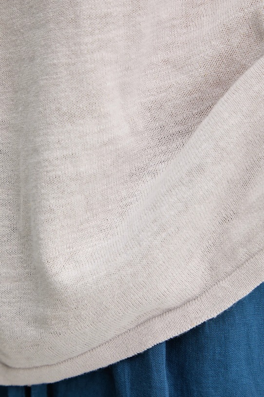 Sisley t-shirt z domieszką lnu szary 105GM106H