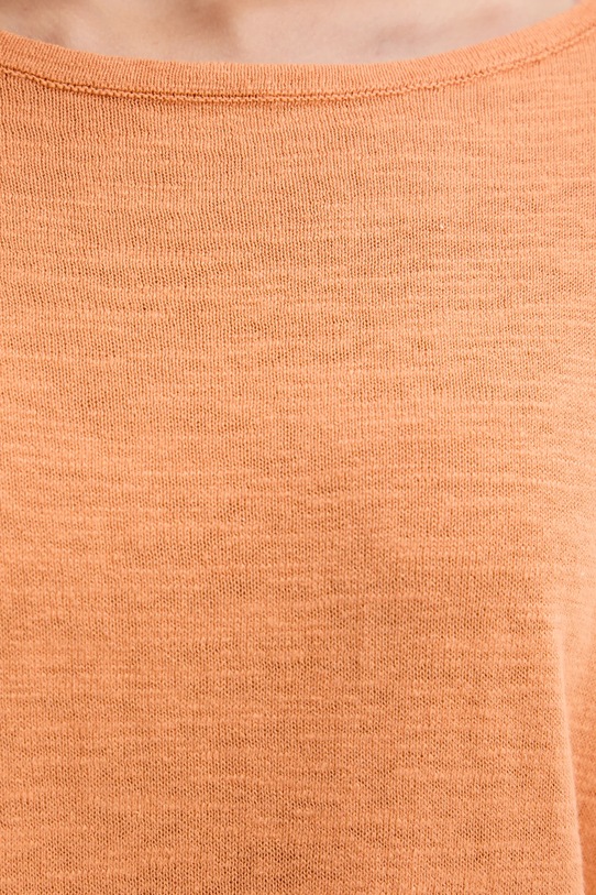 Sisley tricou din amestec de in portocaliu 105GM106H