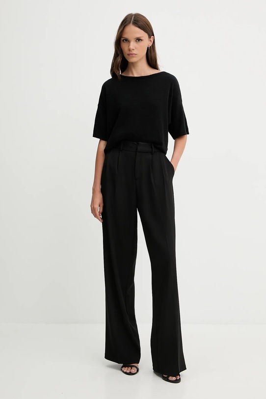 Sisley tricou din amestec de in 105GM106H negru SS25
