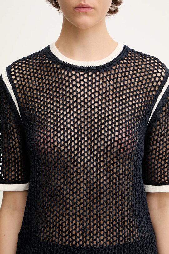 Majica kratkih rukava adidas Originals x Wales Bonner Knit mornarsko plava KA7052