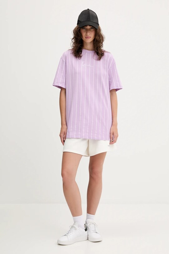 Karl Kani t-shirt bawełniany PD00005463 fioletowy SS25