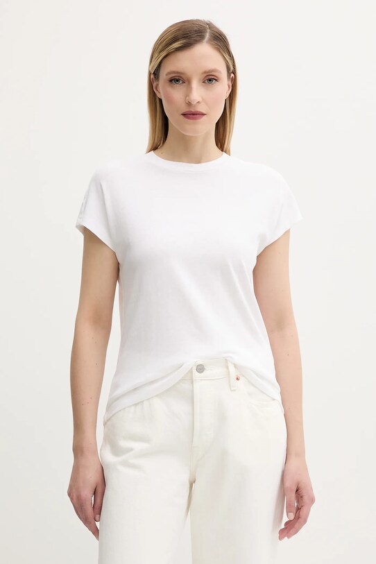 Marc O'Polo tricou din bumbac uni alb 516210051549