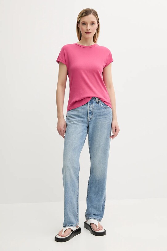 Marc O'Polo t-shirt bawełniany 516210051549 różowy SS25