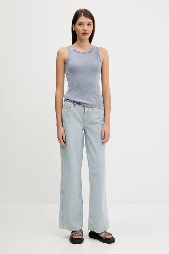 Bavlnený top Abercrombie & Fitch KI139.5316.250 modrá SS25