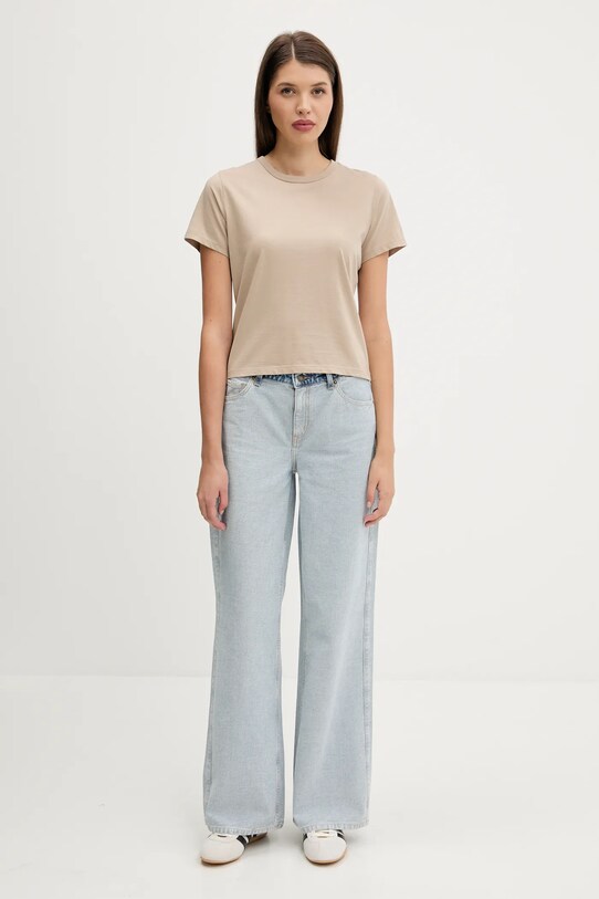 Abercrombie & Fitch t-shirt bawełniany KI139.5439.410 beżowy SS25