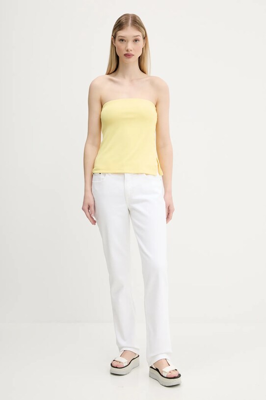 Abercrombie & Fitch top KI139.5567.865 żółty SS25