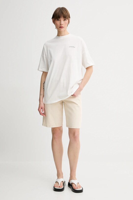 Bavlněné tričko Marc O'Polo 5000006476 bílá SS25