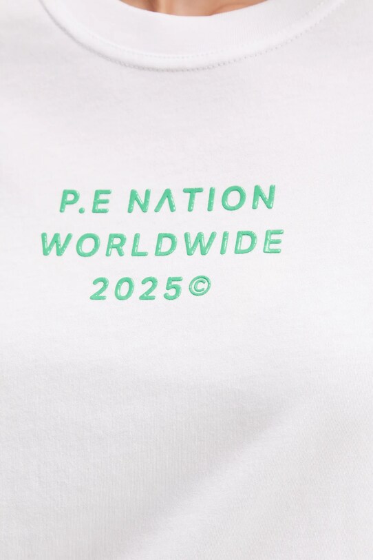 P.E Nation t-shirt bawełniany Compact 252T158 biały