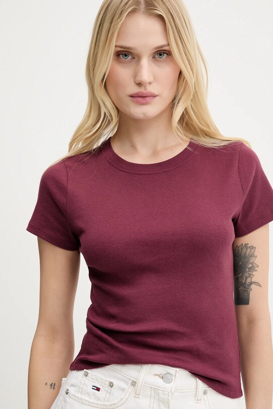 Hollister Co. t-shirt bawełniany bordowy KI339.5062.520