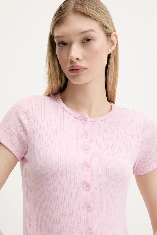 Tričko Hollister Co. slim ružová KI339.5187.600