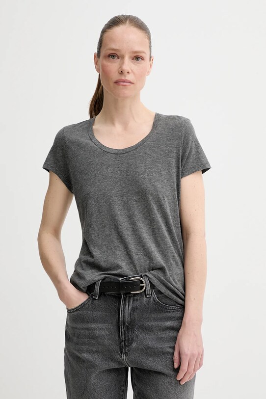 American Vintage tricou uni gri JAC48E25