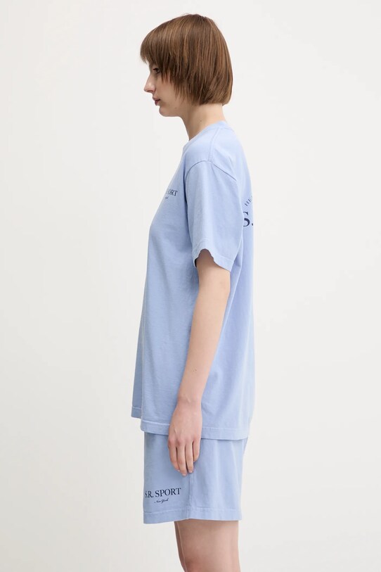 Sporty & Rich t-shirt bawełniany Wimbledon TO043612201BL59 niebieski SS25