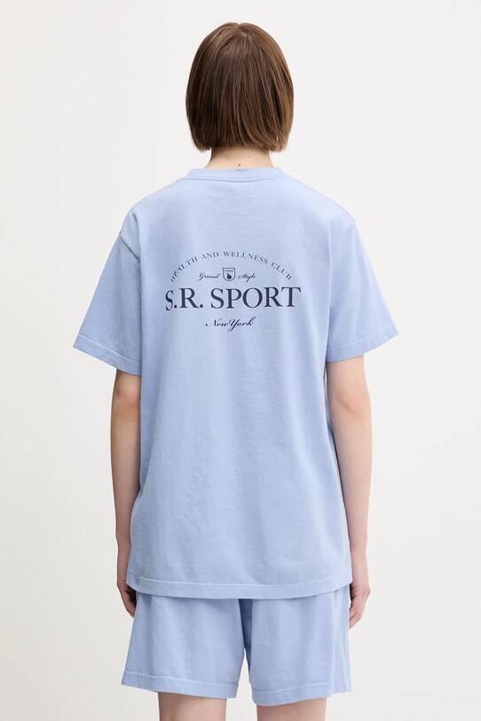 Odzież Sporty & Rich t-shirt bawełniany Wimbledon TO043612201BL59 niebieski