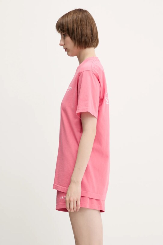 Sporty & Rich t-shirt bawełniany Wimbledon TO043612201P139 różowy SS25