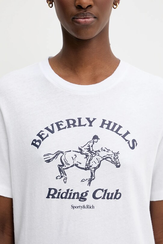 Хлопковая футболка Sporty & Rich Bh Riding Club Soft белый TO089626255WH01
