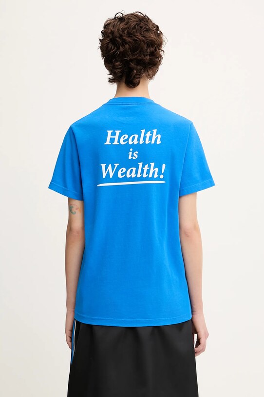 Дрехи Памучна тениска Sporty & Rich Health Is Wealth TO043622300BL67 син