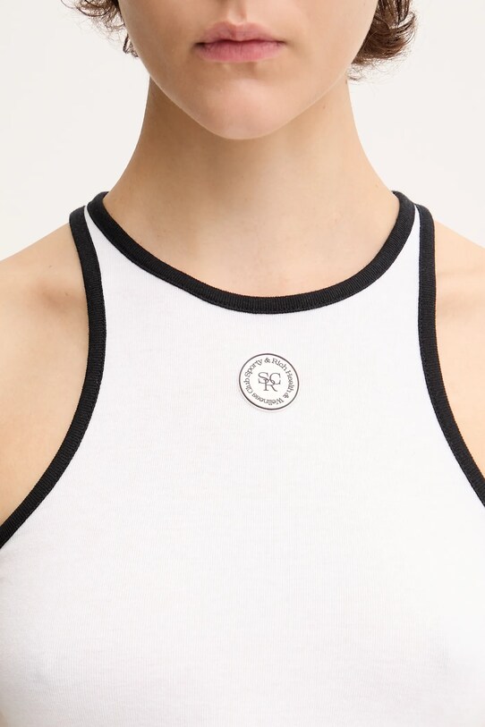 Bavlněný top Sporty & Rich Srhwc Ribbed Tank bílá TO080622305WH01